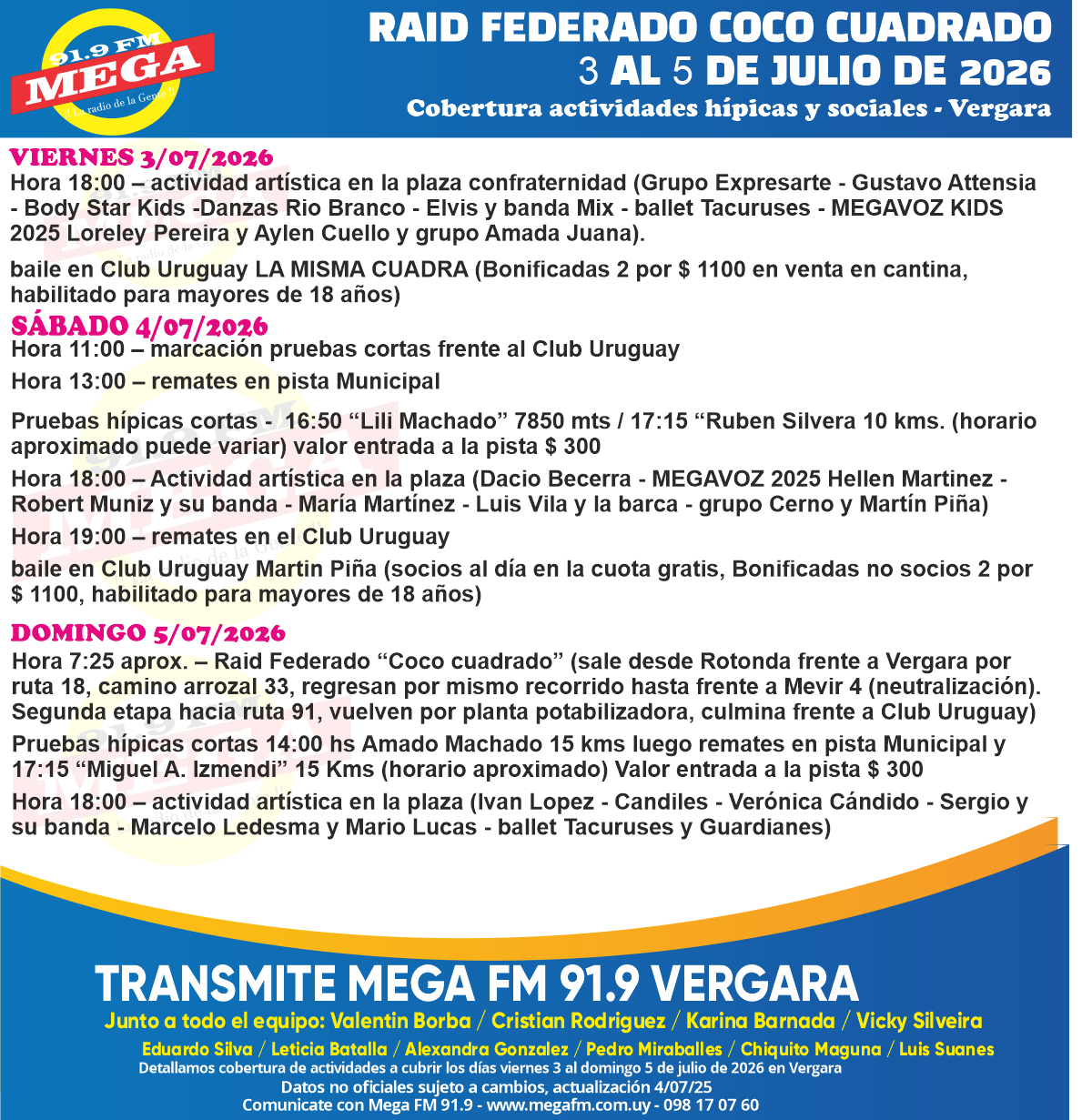 Afiche Raid Federado Coco Cuadrado 2026